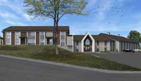 Vue 3D de batiment commercial