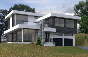 Maison vue en perspective 3D