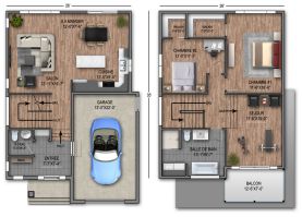 Plan de maison modèle 5 vue de plancher