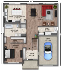 Plan de maison modèle 8 vue de plancher