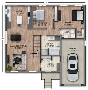 Plan de maison modèle 9 vue de plancher