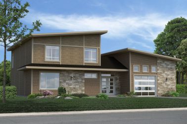 Maison vue en perspective 3D